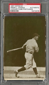 1907 Dietsche Frank Chance Chicago Cubs Postcards PSA Authentic